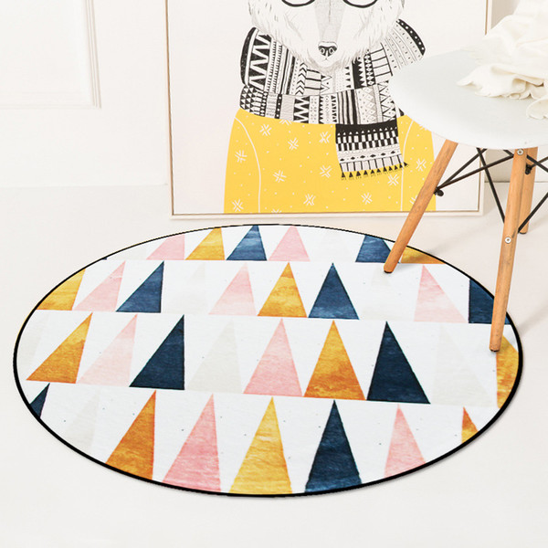printed round carpets kids room polyester geometric floor mat for bedroom play tent area rug and carpets for living room