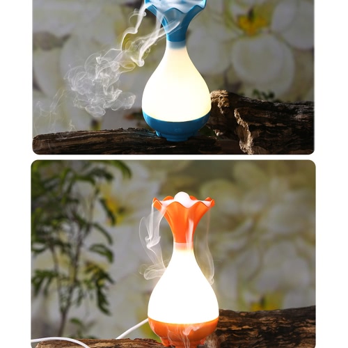 USB DC 5V Portable Mini Vase Humidifier Office Air Purifier Aroma Diffuser Mist Maker with LED Nightlight
