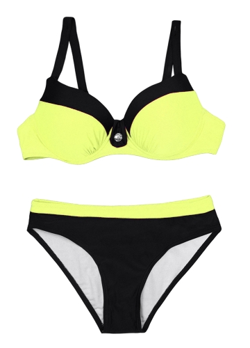 Women Color Block Bikini Set Backless Push Up Padded Underwire Bandage Swimsuit Swimwear Bathing Suit