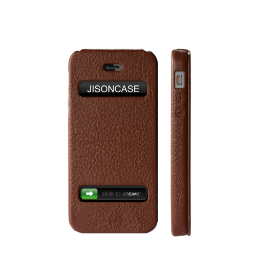 Jisoncase Flip exécutif Etui Housse pour iPhone 5