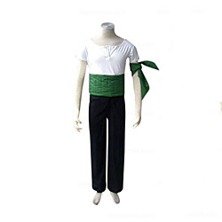 Inspired by One Piece Roronoa Zoro Anime Cosplay Costumes Japanese Cosplay Suits Patchwork Short Sleeve Pants Armlet Corset For Men's / T-shirt / T-shirt