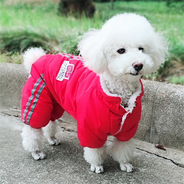 reflective dog clothing thicken warm dog clothes coat jacket outfit overalls poodle pomeranian yorkies clothes