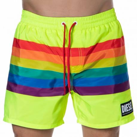 Diesel Rainbow Swim Shorts - Lime XS