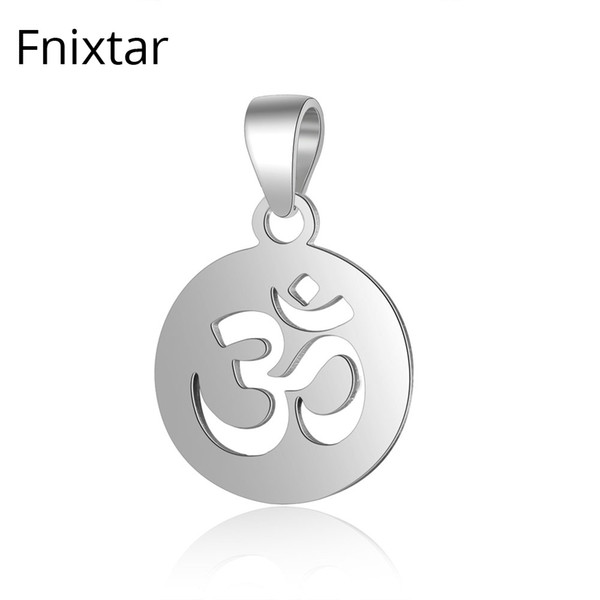 fnixtar 100% 925 sterling silver om round dangle charms pendents high polished jewelry diy mini charm accessories 2pcs/lot