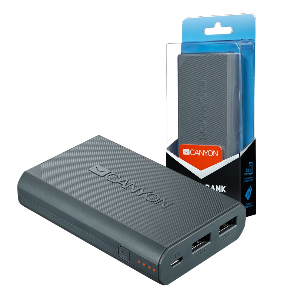 CANYON 7800mah Power Bank with Twin USB Ports Fast High 2.4A Output